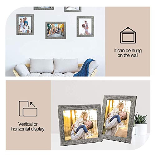 TWING 8 X 10 Picture Frames Set of 6, Rustic Grey Farmhouse Collage Photo Frames Gallery Wall Frame Set for Table Top and Wall Display