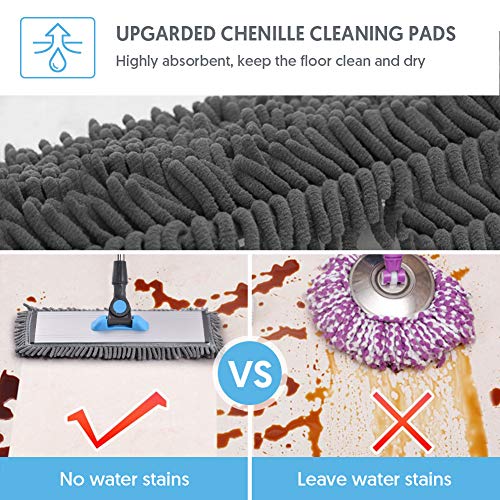 Microfiber Dust Mop for Hardwood Floors - MANGOTIME Dry Floor Mop for Floor Cleaning Hardwood Wood Tile Vinyl Laminate, Wet Flat Mop with 4 Washable Reusable Microfiber Pads and Aluminum Mop Head