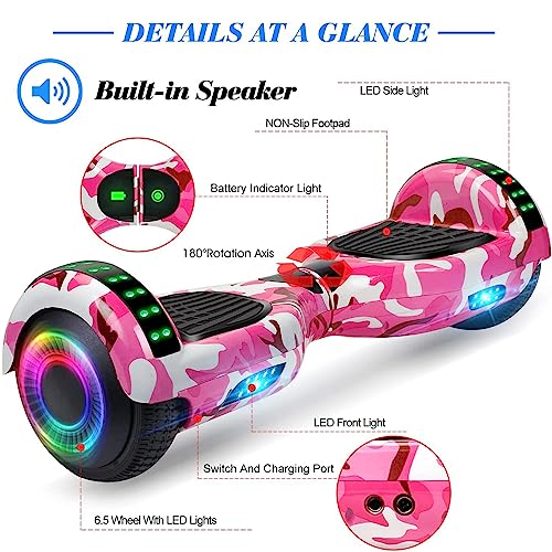 FLYING-ANT Hoverboard with Seat Attachment, 6.5” Self Balancing Scooter with Hoverkart, Hoverboards with Bluetooth and LED Lights, Best Gift for Kids and Teenagers,Shipping from USA