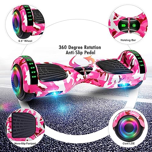 FLYING-ANT Hoverboard with Seat Attachment, 6.5” Self Balancing Scooter with Hoverkart, Hoverboards with Bluetooth and LED Lights, Best Gift for Kids and Teenagers,Shipping from USA