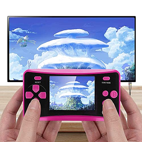 Handheld Game Console for Children Ages 4-12 , Built-in 182 Retro Classic Games 2.5" LCD Screen Portable 8 Bit TV Output Video Game Player Best Birthday Gift for Girls -RED