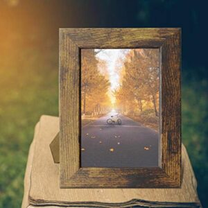 PETAFLOP Picture Frames 4x6 Rustic Frame Fits 4 by 6 Inch Prints Wall Tabletop Display, 7 Pack