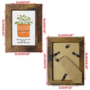 PETAFLOP Picture Frames 4x6 Rustic Frame Fits 4 by 6 Inch Prints Wall Tabletop Display, 7 Pack