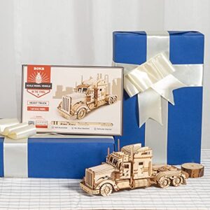 ROKR 3D Wooden Puzzle-Mechanical Car Model-Self Building Vehicle Kits-Brain Teaser Toys-Best Gift for Adults and Kids on Birthday/Christmas Day (Heavy Truck)