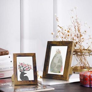 PETAFLOP 5x7 Frame Rustic Picture Frames Fits 5 by 7 Inch Photo Wall Tabletop Display, 7 Pack