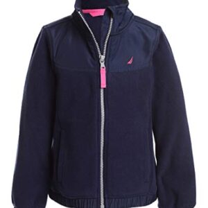 Nautica Girls' Little Full-Zip Fleece Jacket, Signature Logo Design, Ligthweight & Wind Resistant, Navy, 6