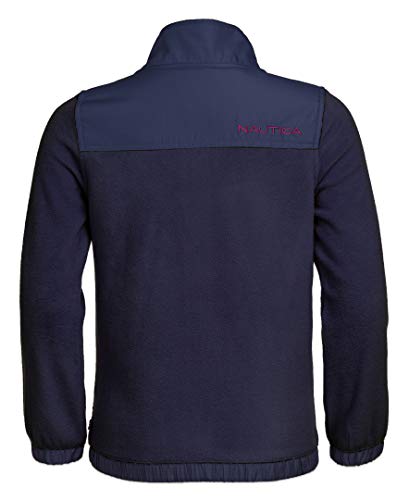 Nautica Girls' Little Full-Zip Fleece Jacket, Signature Logo Design, Ligthweight & Wind Resistant, Navy, 6