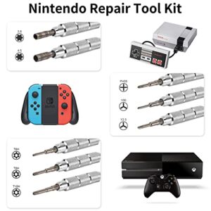 EasyTime Repair Tool Kit Compatible for PS4, Nintendo, Xbox one, 24 in 1 Triwing Screwdriver kit, T6 T8 T9 T10 Torx Gamebit Compatible for Switch Lite, Joycon, NES, SNES, GBA, 3ds, Gamecube, N64