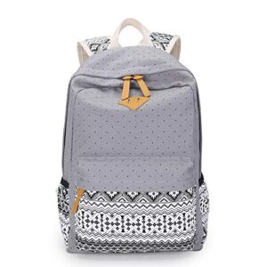 Sugaroom Backpack for Girls, School Backpack Canvas Dot Backpack Bookbags Teen Girls Backpacks Set