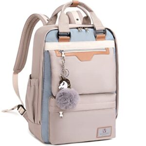 ao ali victory laptop backpack 15.6 inch for women men teacher backpacks nurse bag anti theft travel back pack large college bookbag (medium, grey)