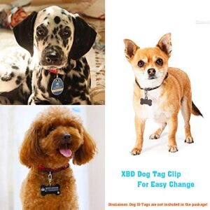 XBD Dog Tag Clips/Quick Clip with Rings/Easy Change Pet ID Tag Holder for Dog Pets Collars and Harnesses. (4 PCs Pack)