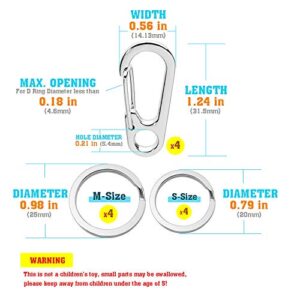 XBD Dog Tag Clips/Quick Clip with Rings/Easy Change Pet ID Tag Holder for Dog Pets Collars and Harnesses. (4 PCs Pack)