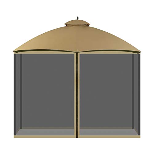 COWVIE Gazebo Netting Screen Replacement Universal 4-Panel Sidewalls 10' x 10' ( Only Netting)