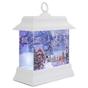 Roman 133357 Led Swirl Christmas Town Printed Lantern, 8.5 inch, Multicolor