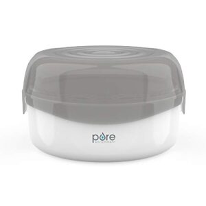 pure enrichment® purebaby® microwave bottle sterilizer - fast and easy natural steam sterilizer, 8 bottle capacity, bpa free - ideal for bottles, pacifiers, training cups, and breast pump parts