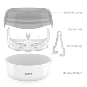 Pure Enrichment® PureBaby® Microwave Bottle Sterilizer - Fast and Easy Natural Steam Sterilizer, 8 Bottle Capacity, BPA Free - Ideal for Bottles, Pacifiers, Training Cups, and Breast Pump Parts