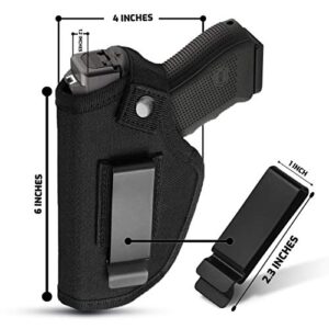 Gun Holsters for Men/Women, 380 Holster for Pistols, Universal Airsoft Right/Left, IWB/OWB 9mm Holsters for Concealed Carry - Fits Glock 23,26,27,42, M&P Shield and Similar Handgun (Black Gun Holster)