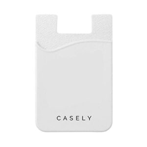 casely white silicone wallet | holds up to 4 cards, universal size, strong adhesive, remove and reuse, smooth and flexible