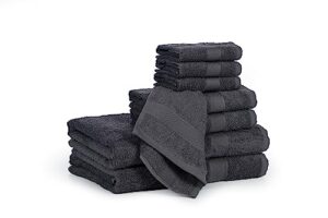 bolbom*s bath towels set of 8, ultra soft 100% cotton, 2 extra large bath towels 28x56, 2 hand towels for bathroom 16x26, 4 wash cloths 12x12, hotel towels ideal for everyday use, hotel & spa - grey