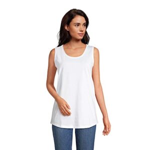 Lands' End Womens Supima Cotton Scoop Neck Tunic Tank White Regular Large