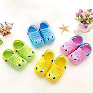 Baby Girls Boys Sandals Kid's Cute Lightweight Shoes Summer Premium Cartoon Sandals Children Caterpillar Non-Slip Beach Water Clogs Shoes Garden Slipper(Yellow,10) S29