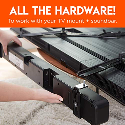 ECHOGEAR Sound Bar Monting Bracket For Under TV - Adjustable Height & Depth for Max Compatibility Between TV & Soundbar - Dolby Atmos Compatible & Works with with LG, Vizio, Bose & More