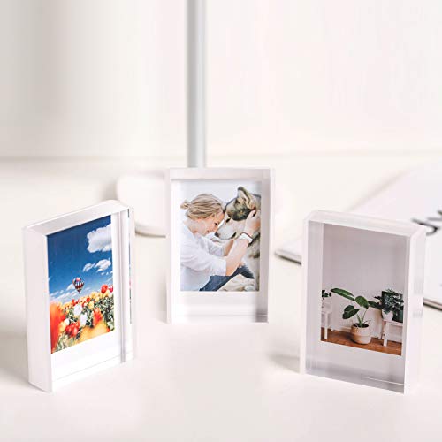 Phattopa Instax Mini Acrylic Picture Frames 2x3, Cute Polaroid Picture Frame, Desktop & Tabletop Picture Frames Set, Mini Instant Photo Frames for Fujifilm & Polaroid Film (3 Pack)