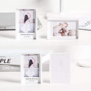 Phattopa Instax Mini Acrylic Picture Frames 2x3, Cute Polaroid Picture Frame, Desktop & Tabletop Picture Frames Set, Mini Instant Photo Frames for Fujifilm & Polaroid Film (3 Pack)