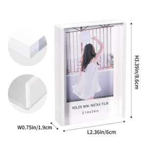 Phattopa Instax Mini Acrylic Picture Frames 2x3, Cute Polaroid Picture Frame, Desktop & Tabletop Picture Frames Set, Mini Instant Photo Frames for Fujifilm & Polaroid Film (3 Pack)