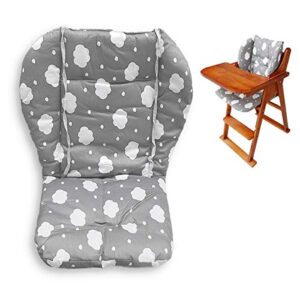 twoworld high chair cushion, large thickening baby high chair seat cushion liner mat pad cover breathable (gray clouds)