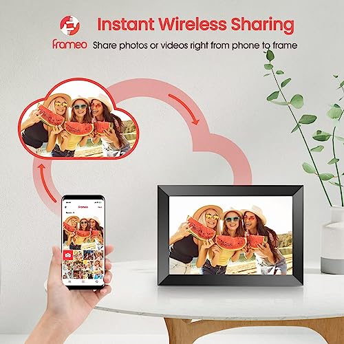 Frameo 10.1 Inch WiFi Digital Picture Frame, 1280x800 HD IPS Touch Screen Photo Frame Electronic, 16GB Memory, Auto-Rotate, Wall Mountable, Share Photos/Videos Instantly via Frameo App from Anywhere