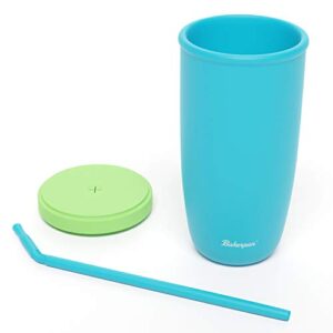 Bakerpan Silicone Straw Cup for Toddlers and Kids, 12 Ounces (Blue)