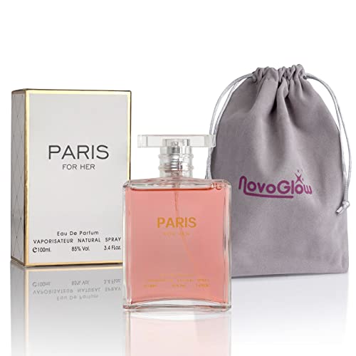 Paris For Her Eau de Parfum Spray Perfume, Fragrance For Women-Daywear, Casual Daily Cologne Set with Deluxe Suede Pouch- 3.4 Oz Bottle- Ideal EDT Beauty Gift for Birthday, Anniversary (3.4) (C)