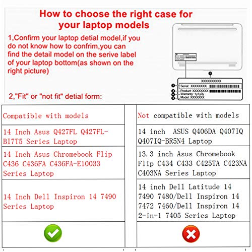 Alapmk Protective Case for 14" Asus Q427FL/Chromebook Flip C436 & Dell Inspiron 14 7490/Latitude 7430 & Pavilion x360 14 14-dyXXXX [Not fit Latitude 7490/Chromebook C434/Q406DA Q407IQ],Galaxy