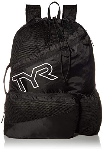 TYR Elite Team Mesh Backpack, Black, one Size