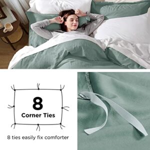 Bedsure Sage Green Duvet Cover King Size - Soft Prewashed Set, 3 Pieces, 1 Duvet Cover 104x90 Inches with Zipper Closure and 2 Pillow Shams, Comforter Not Included