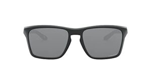 oakley men's oo9448f sylas low bridge fit rectangular sunglasses, matte black/prizm black, 58 mm