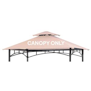 warmally grill gazebo replacement canopy roof, 5'x8' outdoor bbq gazebo top, double tiered shelter cover roof fit for gazebo model l-gg001pst, l-gz238pst (beige)