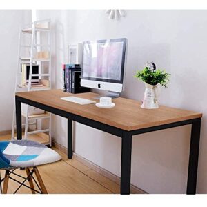 BIBOC 24X55 inches Computer Desk/Dining Table, Office Desk, Composite Wood Board Sturdy Writing Workstation for Home Office Walnut and Black Legs