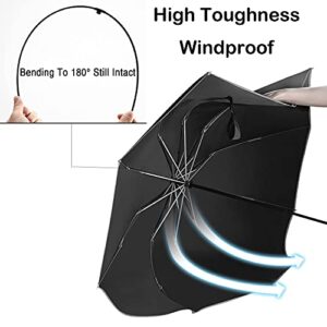 LANBRELLA Umbrella Reverse Travel Umbrellas Windproof Compact Folding - Light Grey