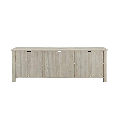 Walker Edison Portsmouth Classic 2 Glass Door TV Stand for TVs up to 80 Inches, 70 Inch, Birch