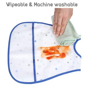 Baby bibs Waterproof Toddler bib - Feeding bib with Pocket for Infant Boy Girl Washable 6-36M