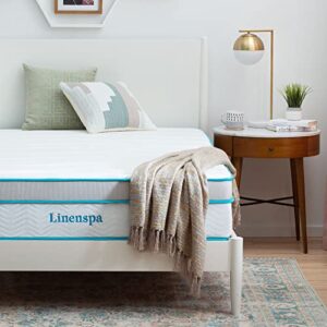 linenspa 12 inch memory hybrid-edge support-quilted foam cover mattress, plush mattress queen