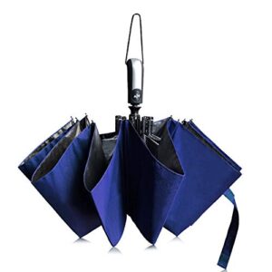 topkull travel umbrella windproof automatic umbrellas, small compact folding reverse umbrella with teflon anti-uv protection for men&women
