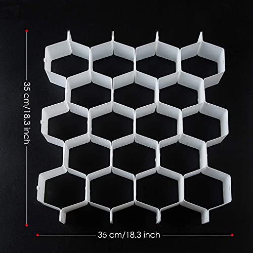 Flytianmy 32Pcs Honeycomb Drawer Organizers Adjustable Partition Storage for Underwear Socks Bras Ties Belts Scarves White Total of 72 Slots