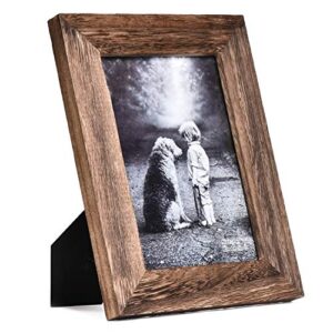 Yaetm-5x7 Picture Frame, Natural Solid Wood Photo Frame Display for Tabletop And Wall High Definition Glass Carbonized Black(2 pack)