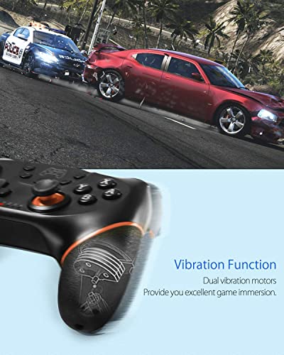 Switch Controller, Wireless Pro Controller for Switch/Switch Lite/Switch OLED, Switch Remote Gamepad with Joystick, Adjustable Turbo Vibration, Ergonomic Non-Slip