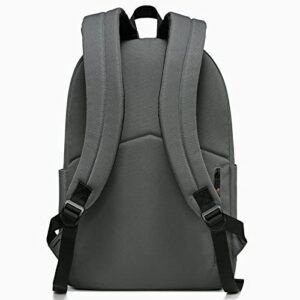 VASCHY School Backpack, Water Resistant Lightweight Casual Backpack for Men Women with Padded Laptop Sleeve Dark Gray