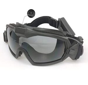 pairsoftwin airsoft tactical goggles with fan anti fog and 2 lens