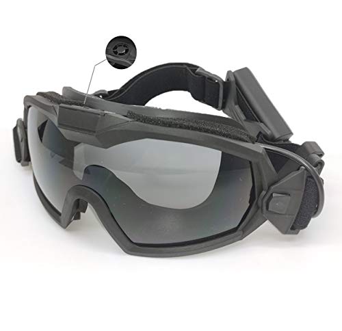 PAIRSOFTWIN Airsoft Tactical Goggles with Fan Anti Fog and 2 Lens